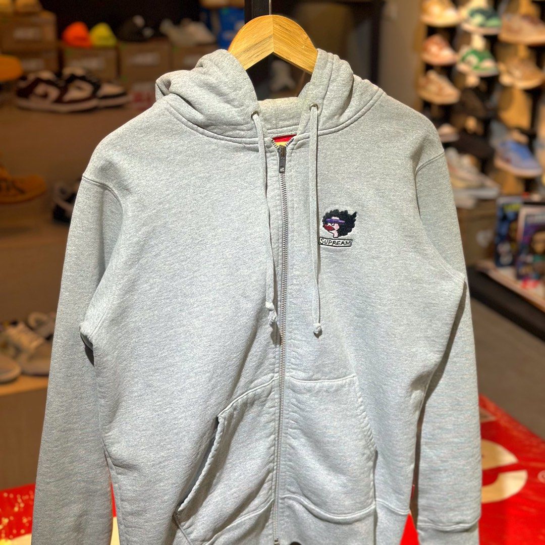 Supreme Gonz Ramm Zip up Sweatshirt (Category: Hoodies) located in Quezon City. Submitted by inside_plug (Listing ID 1466835327, Image 2). Description: For sale Supreme Gonz Ramm Zip up Sweatshirt Grey - Small Used Dm us to purchase.