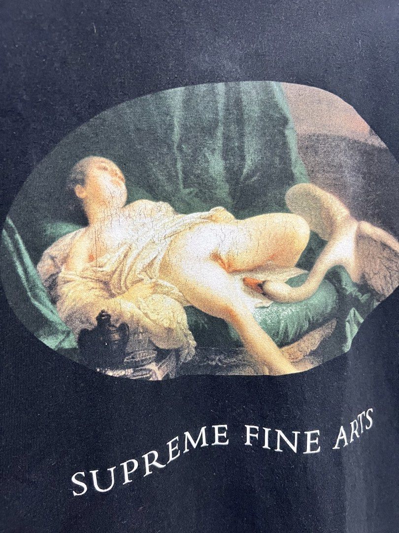 Supreme Leda and the Swan Tee (Category: Tshirts & Polo Shirts ) located in Muntinlupa City. Submitted by thriftdripbyjm (Listing ID 1466910527, Image 2). Description: Color rate: 9/10 Dimes: 20x28 (M on tag) Sleeve: 8 Issue: crack prints Price: 1100 + sf.