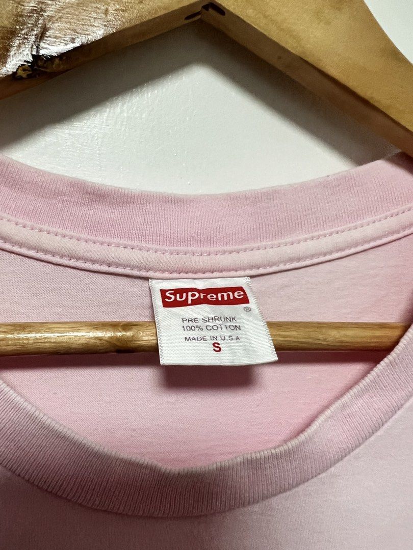 Supreme TV Tee in Light Pink (Category: Tshirts & Polo Shirts ) located in Muntinlupa City. Submitted by thriftdripbyjm (Listing ID 1466909936, Image 3). Description: Color rate: 9.5/10 Dimes: 19x27.5 (S on tag) Sleeve: 8 Issue: minimal stain (back) Price: 650 + sf.