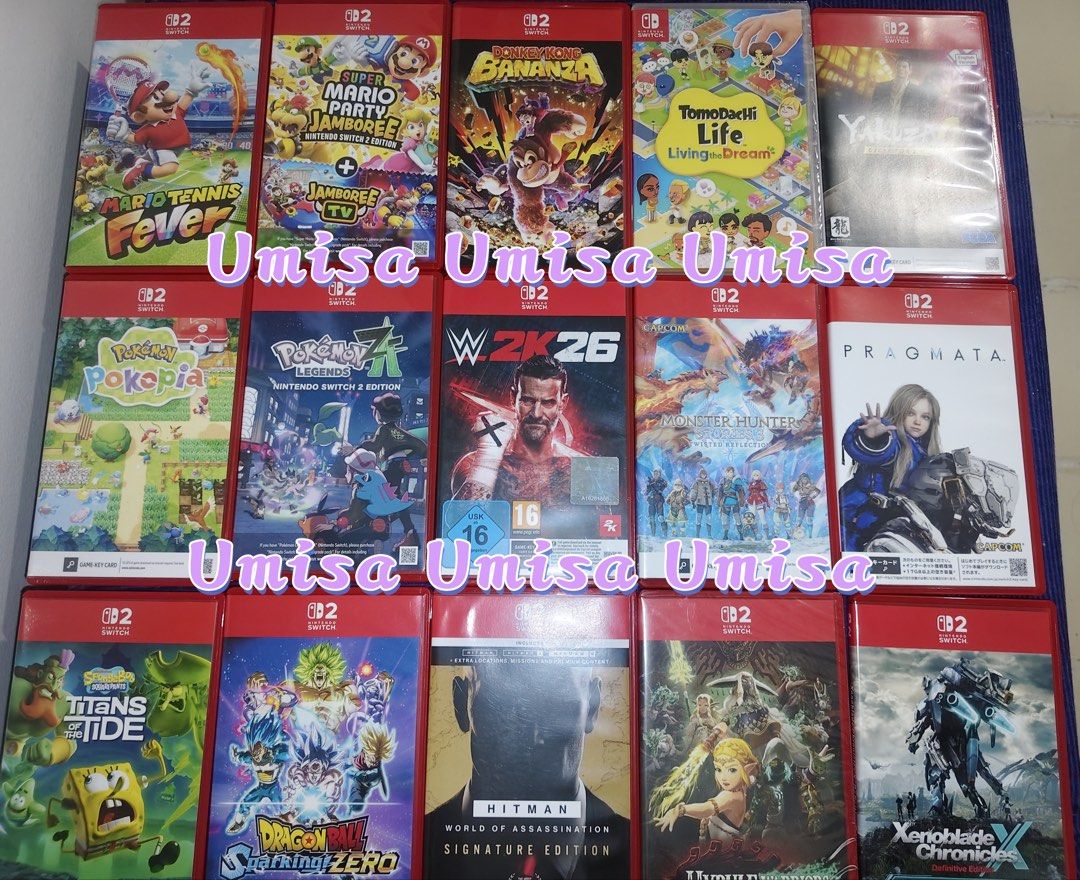 SWITCH GAMES (Category: Nintendo) located in Manila. Submitted by umisaluva (Listing ID 1466927255, Image 1). Description: PRELOVED SWITCH 2 games Mario Tennis Fever P2990 Mario Jamboree P2890 DK Bananza P2890 Brand New Tomodachi P2790 Yakuza 0 P1590 Pokopia P2890 Pokemon ZA P2290 Brand New W2k26 P2990 Monster Hunter Stories 2 P2590 Spongebob Titans P1,390 Hitman P1990 Hyrule P2800 Xenoblades X P2390 Dragonball Sparking 0 P2690 Mario 3D All Stars