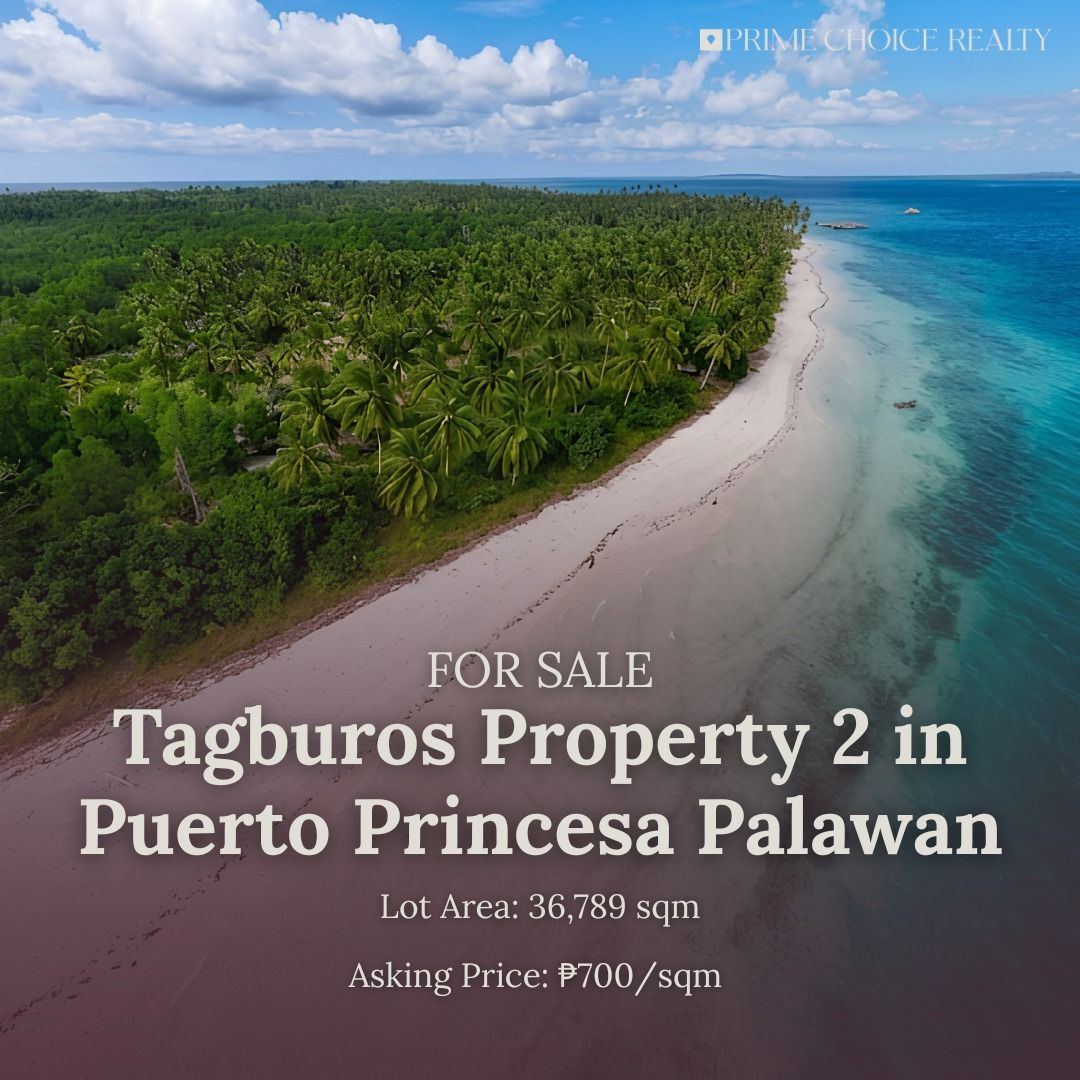 Tagburos Property 2, Puerto Princesa, Palawan (Category: Lot) located in Quezon City. Submitted by primechoicerealtyinc (Listing ID 1466784877, Image 1). Description: FOR SALE Tagburos Property 2, Puerto Princesa, Palawan PROPERTY DETAILS: • Lot Area: 36,789 sqm • Location: Tagburos, Puerto Princesa, Palawan Asking Price: ₱25,752,300 or ₱700/sqm Contact us for more details and to schedule a viewing: +63917 162 8618.
