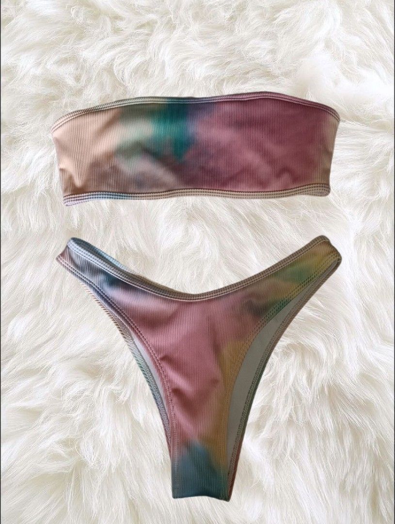 TAKE ALL: Black and White Striped Ruffle Bikini Set (Category: Bikinis & Swimsuits) located in Abucay. Submitted by lovedby.herrr (Listing ID 1466826732, Image 2). Description: Chic black off-the-shoulder ruffle top and striped high-waisted bottom set. Stretchy, comfortable, and perfect for the beach or pool..