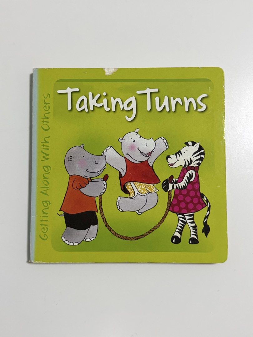 Good Manners: Taking Turns Children's Book (Category: Children's Books) located in Quezon City. Submitted by treasures.delight (Listing ID 1466787185, Image 1). Description: taking turns (a case of good manners series) preloved • guc • medium bb price: ₱120 *Through adorable animal characters, this book illustrates how waiting patiently and sharing toys makes playtime fun for everyone. It serves as a gentle behavioral guide to help kids navigate 
