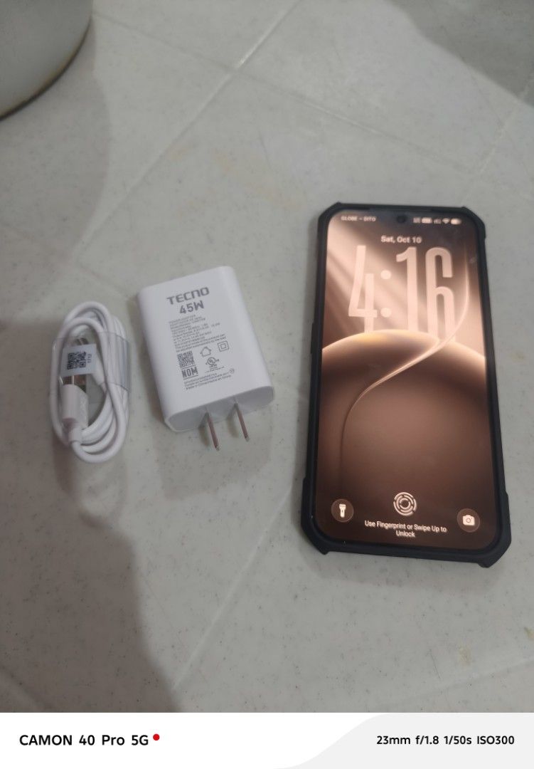 Tecno 45watts original charger (Category: Chargers) located in Batangas. Submitted by jakesuase (Listing ID 1466965459, Image 1). Description: since naka tecno camon series ako redundant na sakin ang 45watts kaya pinagbebenta ko na for 800php bnew.