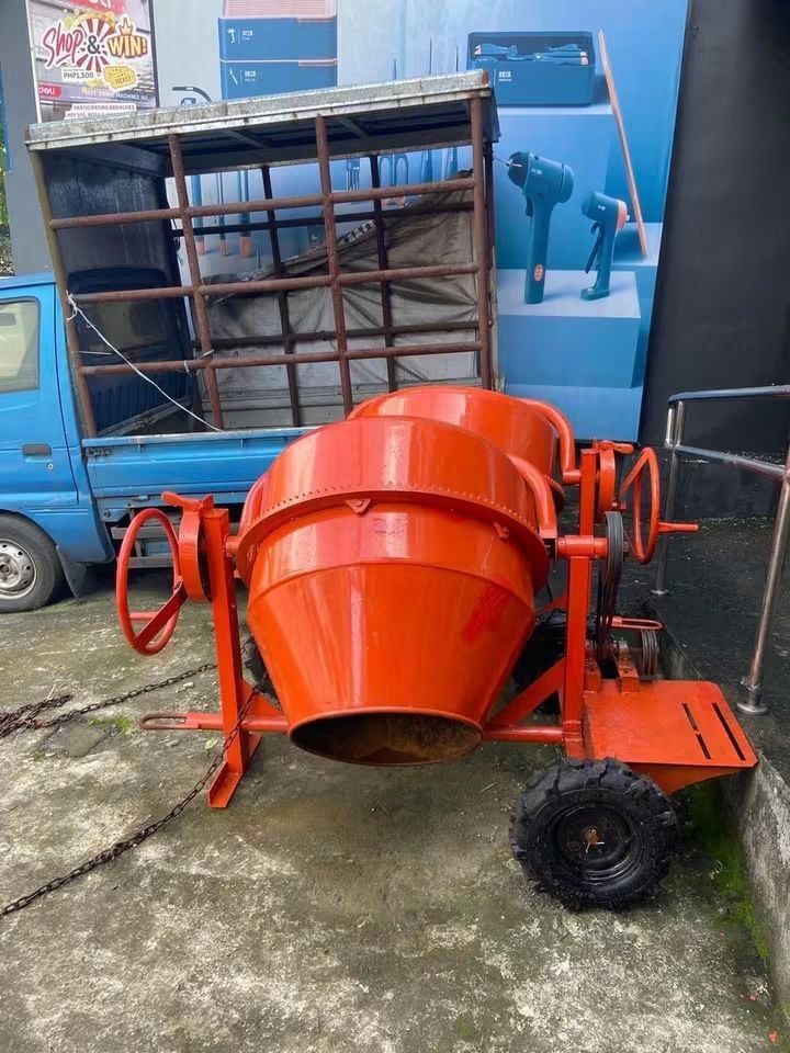 T-frame one bagger cement mexer (Category: Construction Tools & Equipment) located in Manila. Submitted by ivan2.0 (Listing ID 1466780080, Image 1). Description: 📢One-Bagger Cement Mixer Bundles‼️ 🔴T-frame with 7.5 Gas Engine Plus Freebies‼️ Option A. Wheel barrow Option B. Portable Concrete Vibrator Option C. Impact Drill & Angle Grinder Also available in our store‼️ 🔴Light Construction Equipment 🔴Generators 🔴Grasscutters 🔴Pressure Washers