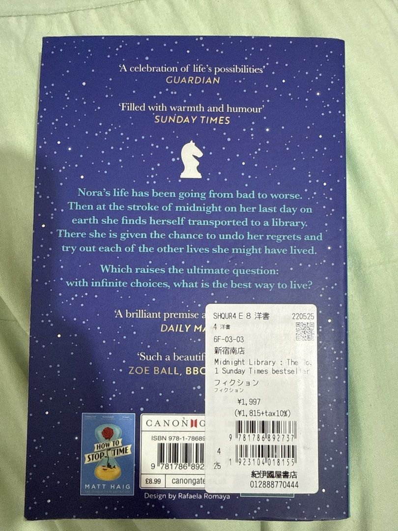midnight library by matt haig paperback (Category: Storybooks) located in Quezon City. Submitted by riexomt (Listing ID 1466861572, Image 2). Description: - the midnight library by matt haif - paperback (never used/read) - bought in japan.