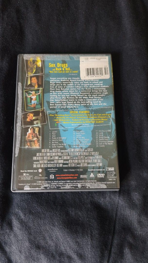 The Rules of Attraction DVD (Category: CDs & DVDs) located in Quezon City. Submitted by dvdstoreph (Listing ID 1466959976, Image 2). Description: - 9/10 condition, in great condition and has inlay included - Region 1 US DVD - MOP: BPI or Maya - RFS: need funds.