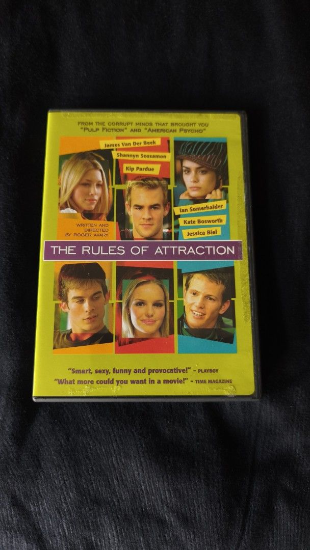 The Rules of Attraction DVD (Category: CDs & DVDs) located in Quezon City. Submitted by dvdstoreph (Listing ID 1466959976, Image 1). Description: - 9/10 condition, in great condition and has inlay included - Region 1 US DVD - MOP: BPI or Maya - RFS: need funds.