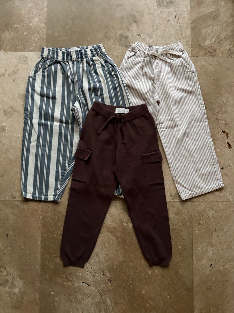 Toddler’s Zara Pants Bundle (Category: Babies & Kids Fashion) located in Quezon City. Submitted by tidyup.lara (Listing ID 1466970891, Image 1). Description: Buy all in photo for PHP 350 Best fits 6 years old, 116cm Condition 9/10: good as new .