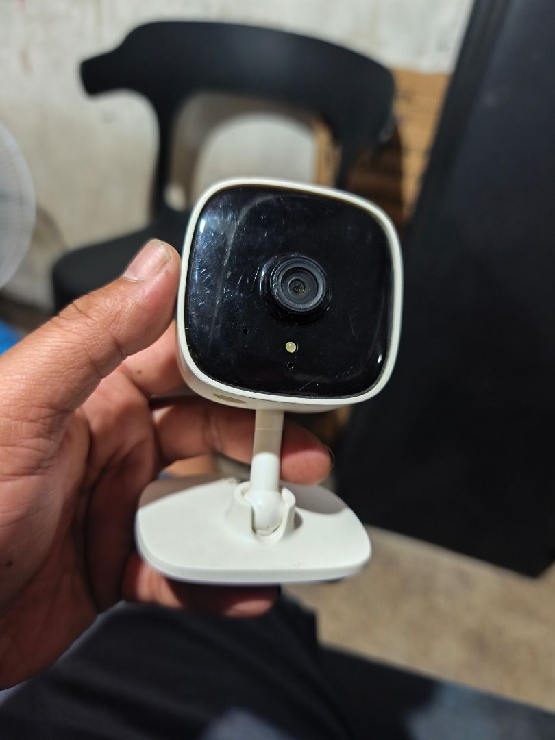 TP-Link Tapo C100 Home Security Wi-Fi Camera (Category: Security Systems & CCTV Cameras) located in Pasig City. Submitted by goldfish001 (Listing ID 1466884750, Image 1). Description: - Model: TP-Link Tapo C100 (HW Ver. 4) - Resolution: Sharp 1080p HD with clear Night Vision - Audio: Two-way audio (built-in mic and speaker) - Connectivity: Wi-Fi enabled for real-time mobile viewing via Tapo app - Design: Compact white body with adjustable stand a