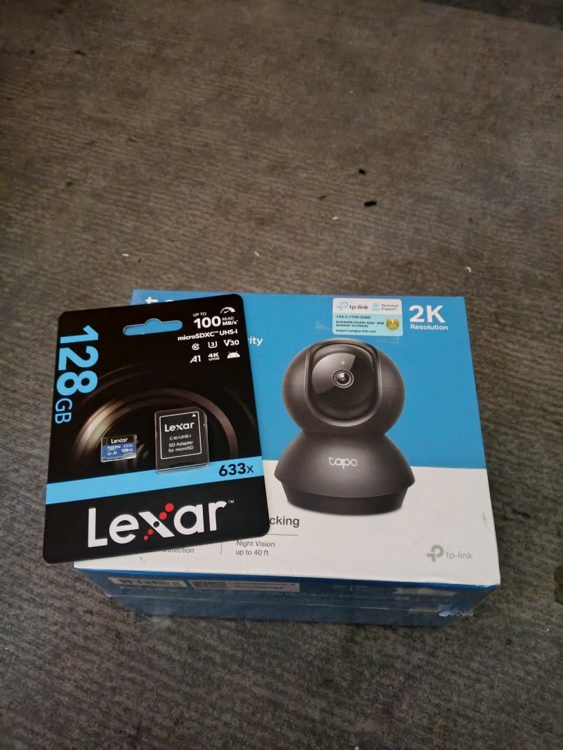 TP-Link Tapo C211 Pan/Tilt Home Security Wi-Fi Camera Bundle (Category: Security Systems & CCTV Cameras) located in Manila. Submitted by brightdolphin.2884f5 (Listing ID 1466859064, Image 1). Description: - Brand: TP-Link Tapo C211 2K Home Security Camera (Black) - Includes free Lexar 128GB microSDXC memory card ready for recording - Crystal clear 2K resolution with 360° horizontal view & smart motion tracking - Advanced features: Night vision up