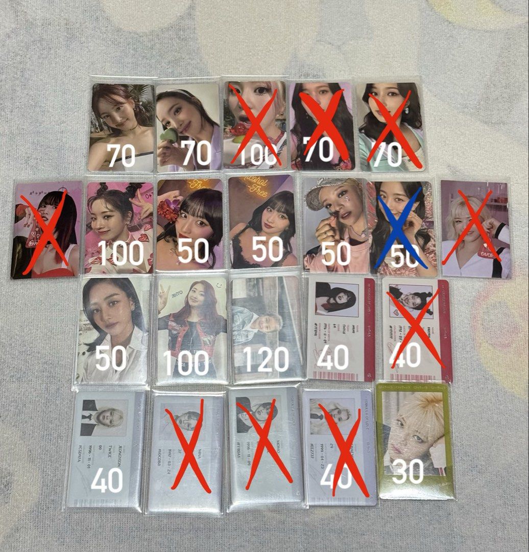 Twice official photocards (Category: Other Merchandise) located in Malabon City. Submitted by kionhou (Listing ID 1466916256, Image 3). Description: WTS LFB Twice official photocards (Mostly Sana and Tzuyu) - Personal collection - Good condi - Album pcs and lucky draw - Can tingi or take all Sana photocards take all - ₱900 Tzuyu photocards take all - ₱750 Other members pcs take all - ₱600 TAKE ALL: ₱2100.
