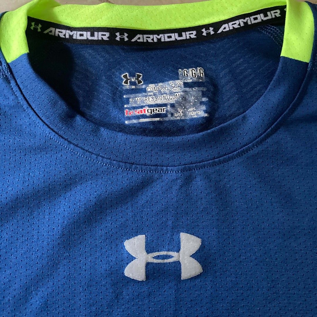 Under armour sports tee (Category: Activewear) located in Bulacan. Submitted by ajinn_ (Listing ID 1466813762, Image 2). Description: as pack price pwede for women's size med both Jan na issue.