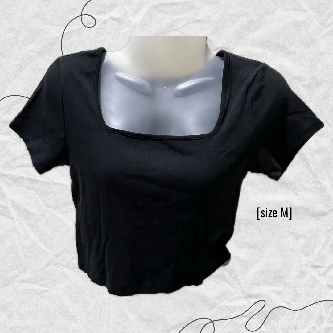 [UNIQLO] Black Square Neck Top (Category: Shirts) located in Manila. Submitted by lovedbydeviii (Listing ID 1466855767, Image 1). Description: [UNIQLO] Black Square Neck Top 🧵Php 175 👗Size: M 👗Slightly used but still good as new * note that color may slightly vary due to lighting .