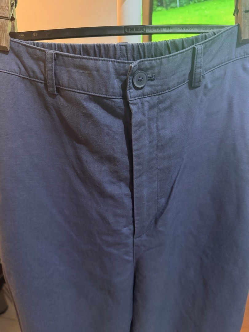 Uniqlo blue pants (Category: Other Bottoms) located in Quezon City. Submitted by essief (Listing ID 1466919997, Image 2). Description: Straight leg and high waisted blue pants RFS: Sizing up No issues No when worn photos .