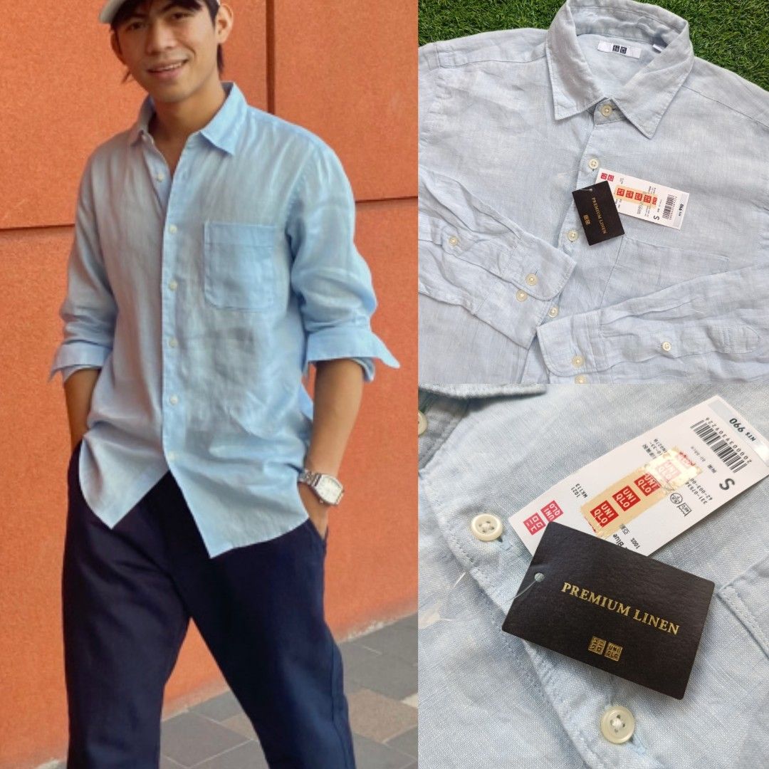 UNIQLO Premium Lenin Long Sleeves Button Down (Category: Formal Shirts) located in Davao. Submitted by eve_vintage (Listing ID 1466926291, Image 1). Description: UNIQLO Premium Lenin Long Sleeves Button Down size: Medium Fitting ( Small on tag) DIMES: 20x28 LEGIT/ AUTHENTIC BNEW/ DEAD STOCK NO ISSUES EXCELLENT CONDITION 399+ sf.