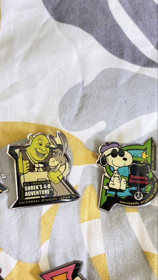Universal Studios Japan characters pin (Category: Character Goods) located in Calamba. Submitted by cur8d (Listing ID 1466963774, Image 3). Description: 175 each 2 pcs 325 3 pcs 480 4 pcs 600 Spiderman, Snoopy, Shrek, Hello Kitty, Woody Woodpecker .