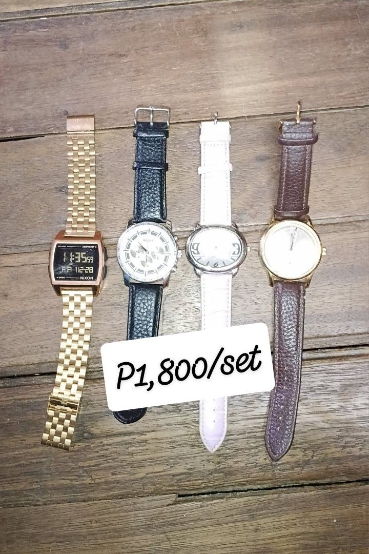 USED WATCH SELLING AS IS AS SET (Category: Women's Watches) located in Quezon City. Submitted by 4_leaf_clover (Listing ID 1466840619, Image 1). Description: ON-HAND READY TO SHIP SELLING AS IS CONDITION SELLING AS SET ONLY P1800/set of 4 LOC. QC/SDD - JNT PAYO ONLY DM.