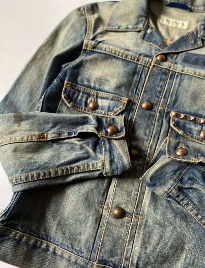 Vanquished Tokyo Japan Type-II Biker Denim Jacket (Category: Coats, Jackets and Outerwear) located in Baguio. Submitted by archival.store (Listing ID 1466917115, Image 3). Description: Size tagged:S Issue:none Width:18 Length:23.5 Shoulder:16 Sleeve:25.5 .