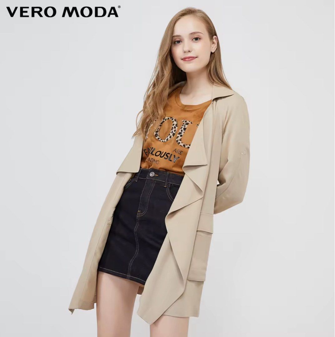 Vero Moda Beige Trench Coat with Belt (Category: Coats, Jackets and Outerwear) located in San Jose. Submitted by shopangelem (Listing ID 1466860939, Image 3). Description: 3/4 Sleeves Trench Coat with Belt Used once lang Nice fabric -100%Lyocell Best fits Medium Body Frame No when worn .