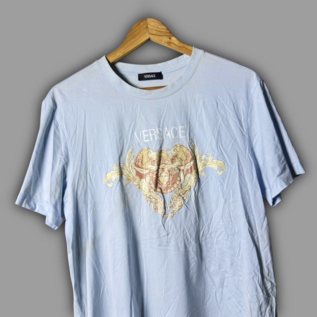 Versace Tee (Category: Formal Shirts) located in Zamboanga. Submitted by hype_thrifts (Listing ID 1466862719, Image 2). Description: V3RS4CE TEE - Medium Width: 20 Length: 26 Cut wash tags Excellent Condition - 499+SF.