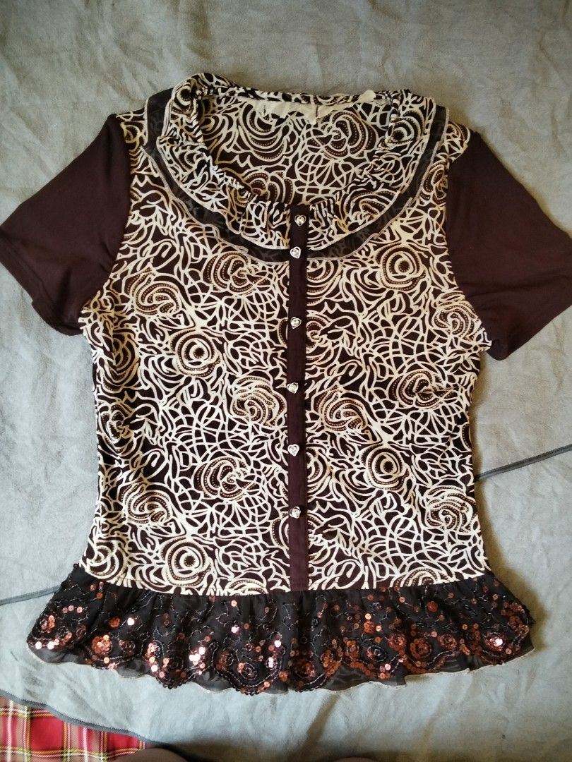 Vintage whimsy top #sequined (Category: Blouses) located in Baras. Submitted by lalahdresan (Listing ID 1466783859, Image 1). Description: Selection Euc No flaws Buy as is Limit expectations No return no exchange Jnt SF starts at 54 Thank you for visiting.