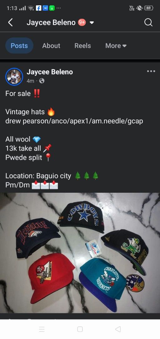 Vintage Wool Hats Bundle NFL NBA Teams (Category: Caps & Hats) located in Manila. Submitted by ramosjacqu35241 (Listing ID 1466967817, Image 1). Description: For sale ‼️ Vintage hats 🔥 drew pearson/anco/apex1/am.needle/gcap All wool 💎 13k take all 📌 Pwede split 📍 Location: Baguio city 🌲🌲🌲 Pm/Dm 📩📩📩.