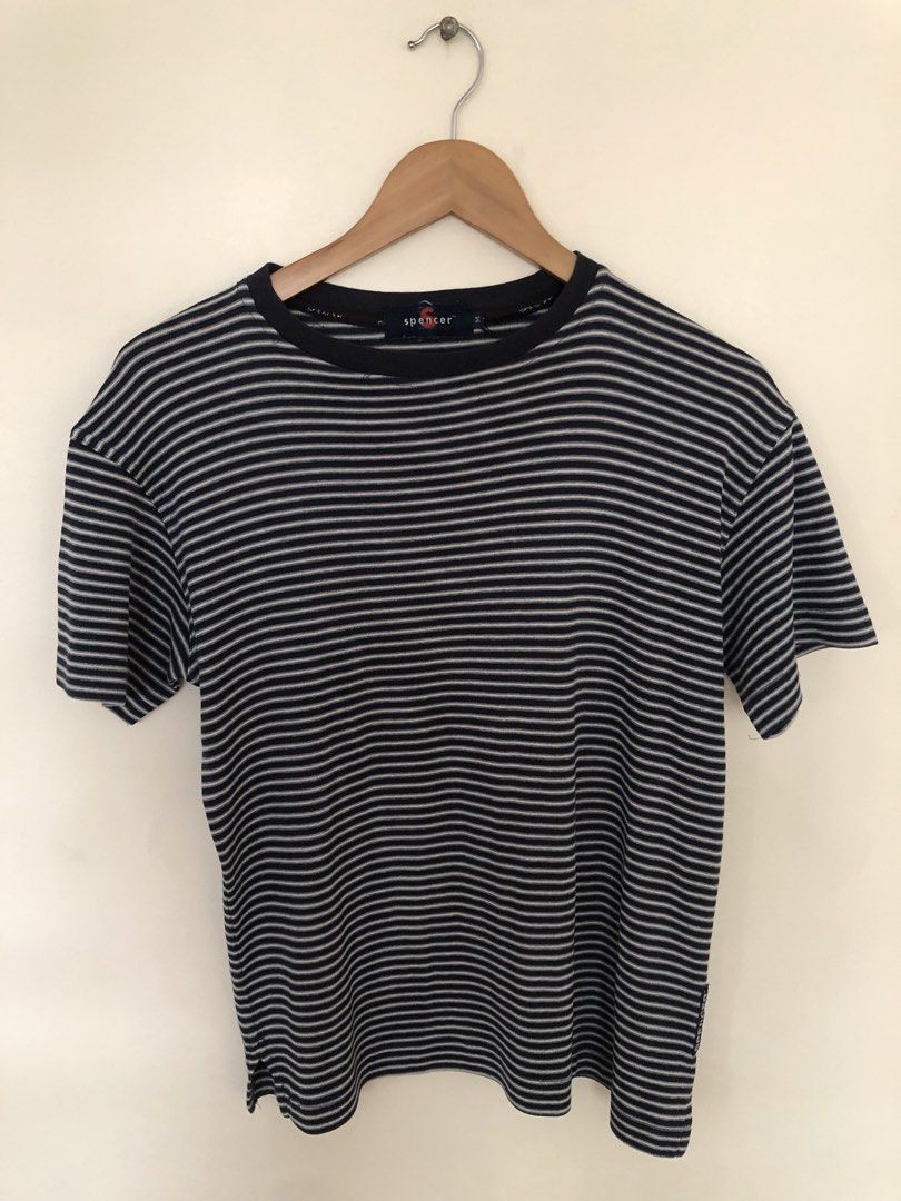 Vintage Y2K Spencer Cropped Striped Tee (Category: Tshirts & Polo Shirts ) located in Manila. Submitted by picklerick_collects (Listing ID 1466860429, Image 1). Description: 24x20.
