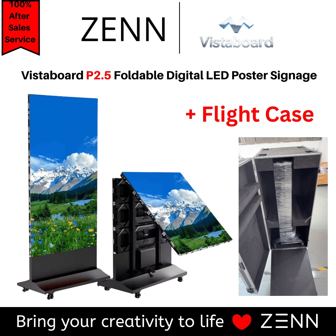 Vistaboard Foldable Digital LED Poster Signage P2.5 Indoor Advertising ...