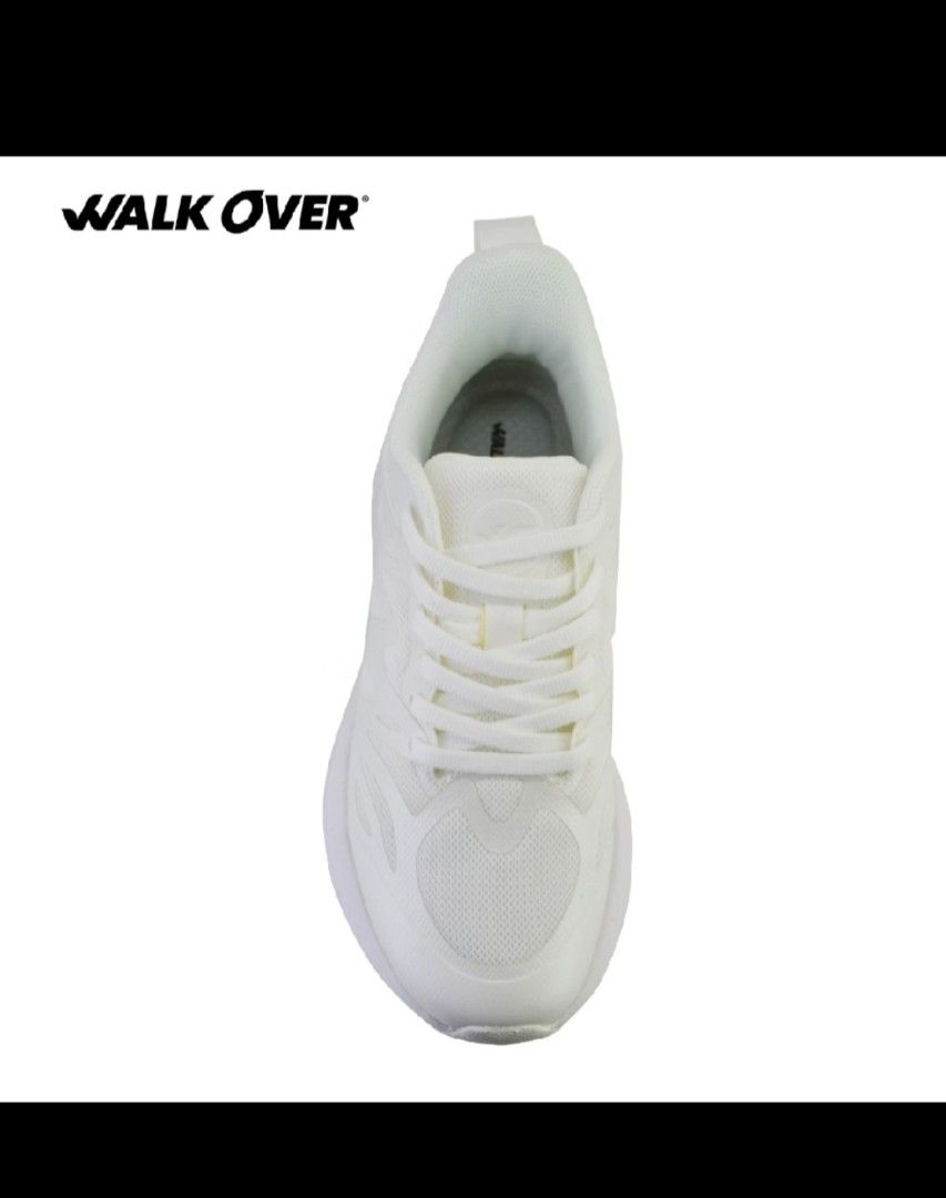 WALK OVER White Chunky Platform Sneakers (Category: Sneakers) located in San Jose del Monte. Submitted by Skin_Care2022 (Listing ID 1466806647, Image 2). Description: - Brand: WALK OVER by Rusty Lopez - Color: All-white minimalist style - Sole: Thick sculpted platform for height and comfort - Material: Breathable mesh upper with lace-up front - Feature: Heel pull tab for easy on and off - Best for: Daily walking, running errands, and casual outfi