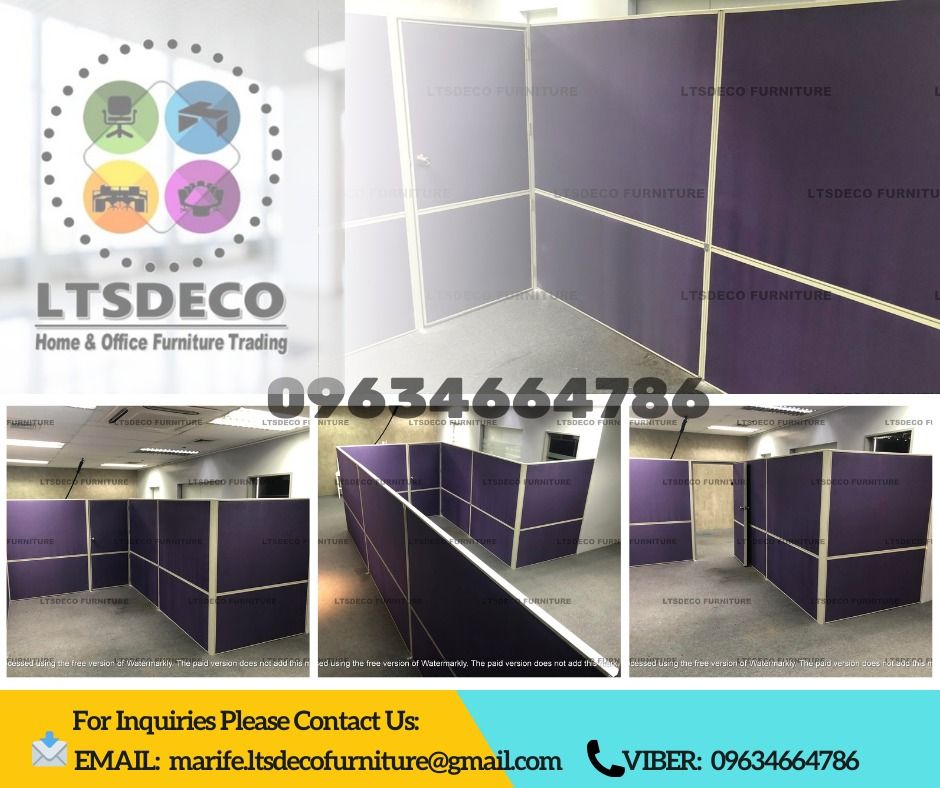 wall panel divider customized office partitions (Category: Office Furniture & Fixtures) located in Quezon City. Submitted by lailace (Listing ID 1466864372, Image 2). Description: 👉Are you looking for WORKSTATION, MODULAR CUBICLES OFFICE PARTITION, and OFFICE FURNITURE SUPPLIER? LTSDECO Furniture, is direct supplier, manufacturer, and trusted provider of high quality, affordable and durable modular office divider partition, home and office furni