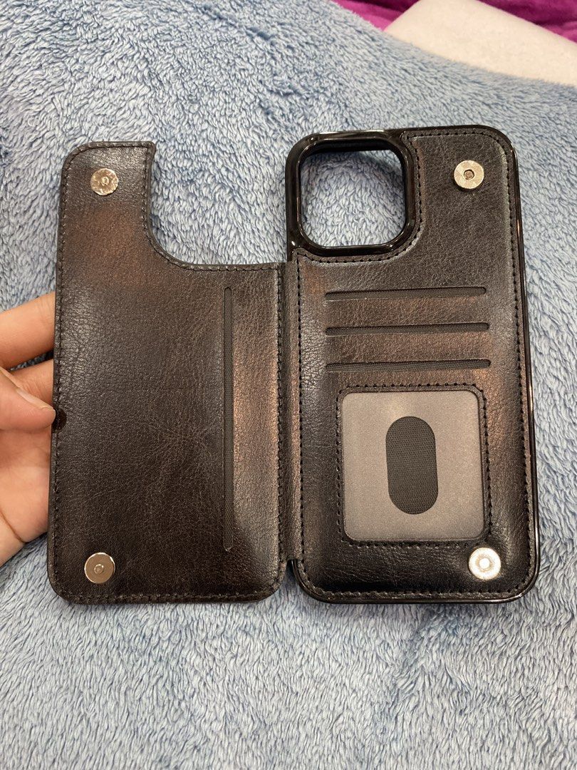 Wallet IPhone Case (IPhone 13) (Category: Cases & Sleeves) located in Manila. Submitted by j9e0fri_2025 (Listing ID 1466945356, Image 3). Description: -useful for storing credit cards and money -high quality leather material -magnet holders to hold the valuables in the case.