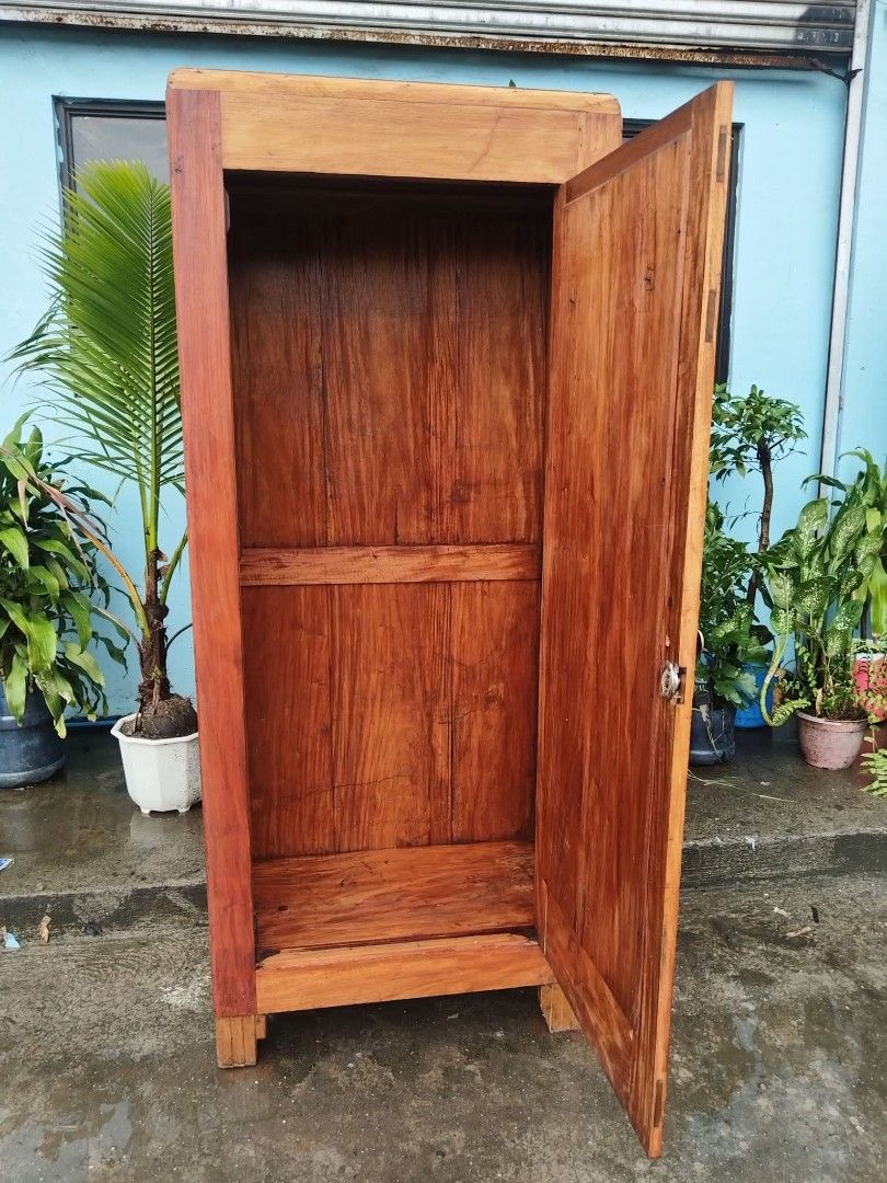 Wardrobe (Category: Shelves, Cabinets & Racks) located in Meycauayan. Submitted by marygracecasimiro (Listing ID 1466775027, Image 3). Description: Wardrobe Cabinet (Hangeran) made of solid Narra Wood. Restored and newly varnished. New mirror will be installed prior to delivery. Get it for only P11,000. Size L31 x W18 x H73 inches🩷.