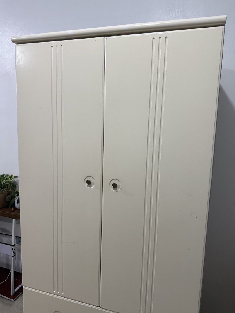Wardrobe Cabinet (Solid Wood) (Category: Shelves, Cabinets & Racks) located in Lipa City. Submitted by tunying24 (Listing ID 1466940600, Image 2). Description: Selling our pre-loved wardrobe cabinet From Japan Surplus Solid wood not laminated 8/10 overall condition With some sign of usage 2 spacious cabinets for your clothes Dimensions (approximately) Height - 180cm Length - 90cm Width - 60cm We would still love to keep it sana but hindi kasya sa