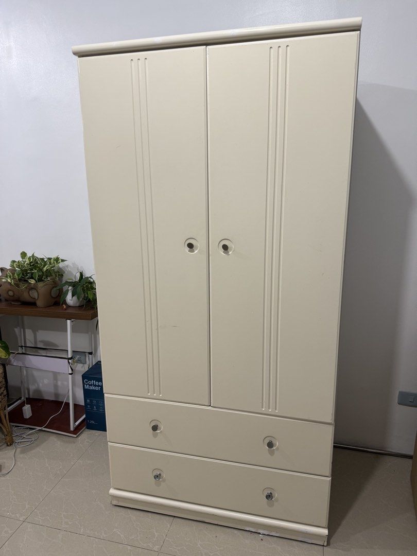 Wardrobe Cabinet (Solid Wood) (Category: Shelves, Cabinets & Racks) located in Lipa City. Submitted by tunying24 (Listing ID 1466940600, Image 1). Description: Selling our pre-loved wardrobe cabinet From Japan Surplus Solid wood not laminated 8/10 overall condition With some sign of usage 2 spacious cabinets for your clothes Dimensions (approximately) Height - 180cm Length - 90cm Width - 60cm We would still love to keep it sana but hindi kasya sa