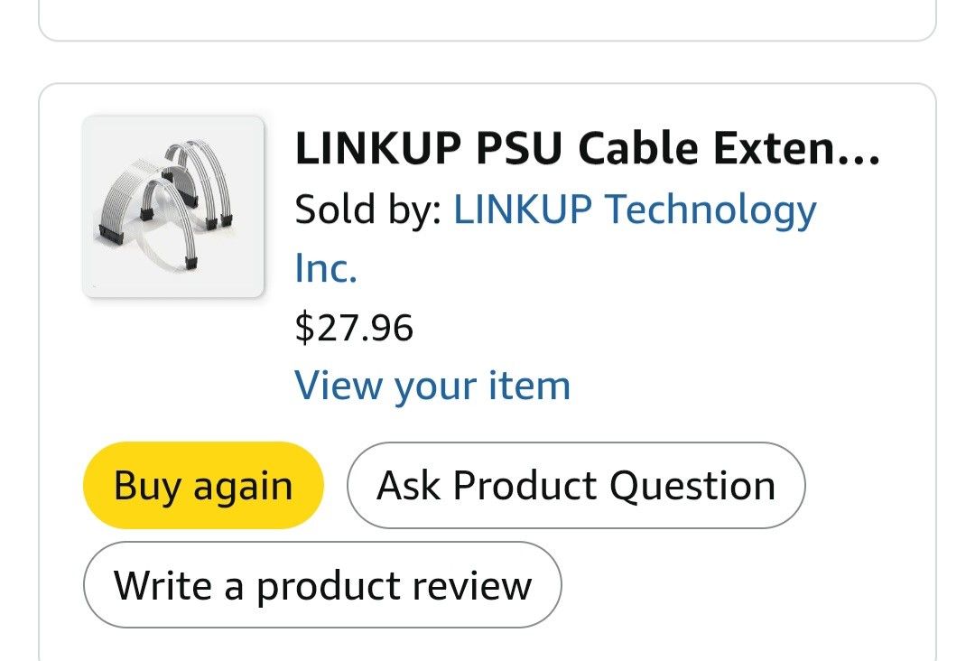 White Braided PC Cable Extensions Set (Category: Cables & Adaptors) located in Manila. Submitted by hyper_gamer (Listing ID 1466859511, Image 2). Description: - White braided PSU cable extensions for a clean custom PC look - Includes 1x 24-pin motherboard cable - Includes 1x 8-pin CPU cable - Includes 1x 8-pin PCIe graphics card cable - Clear cable combs already installed for neat and organized wire management - Bought in the USA..