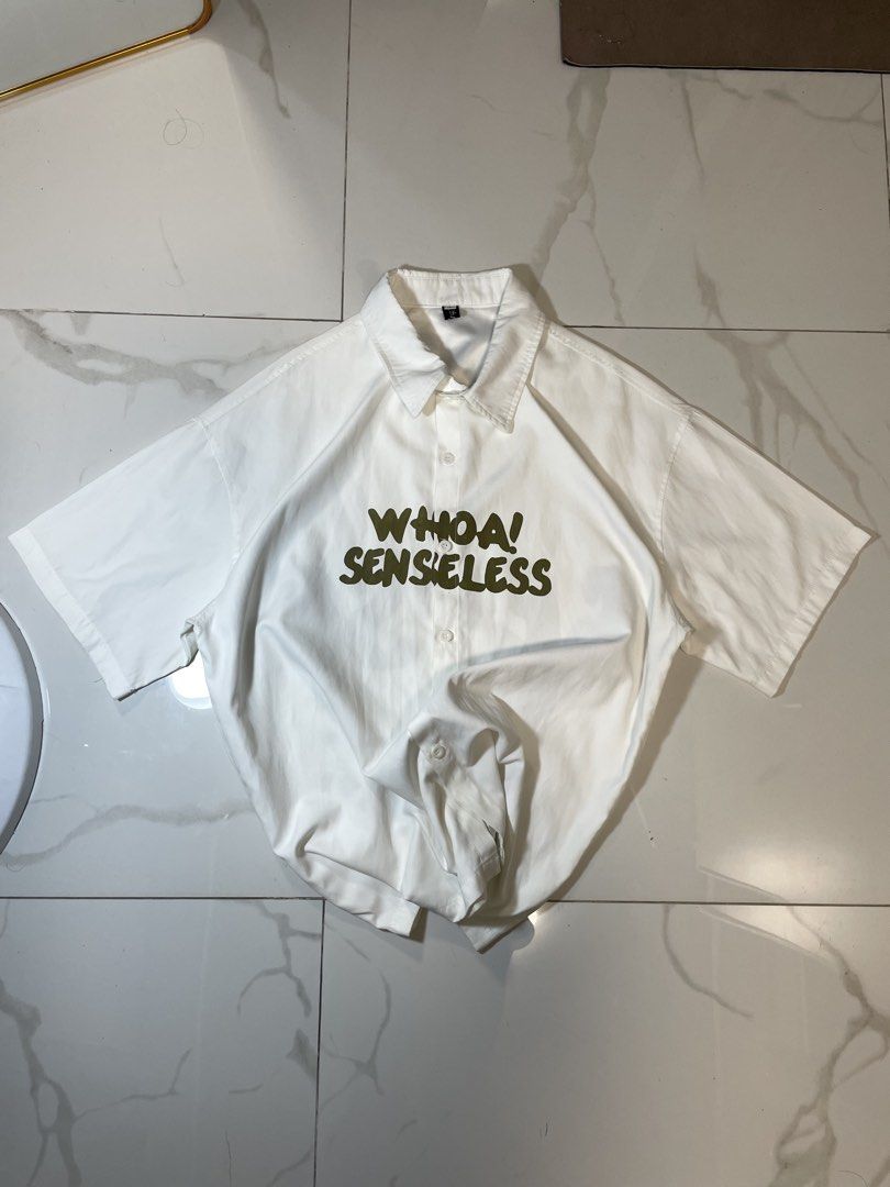 Senseless Polo (Category: Tshirts & Polo Shirts ) located in Caloocan City. Submitted by iannacino (Listing ID 1466931573, Image 2). Description: Senseless Polo 22x27 Large on tag color: off white issue: minimal stain 249 +sf .