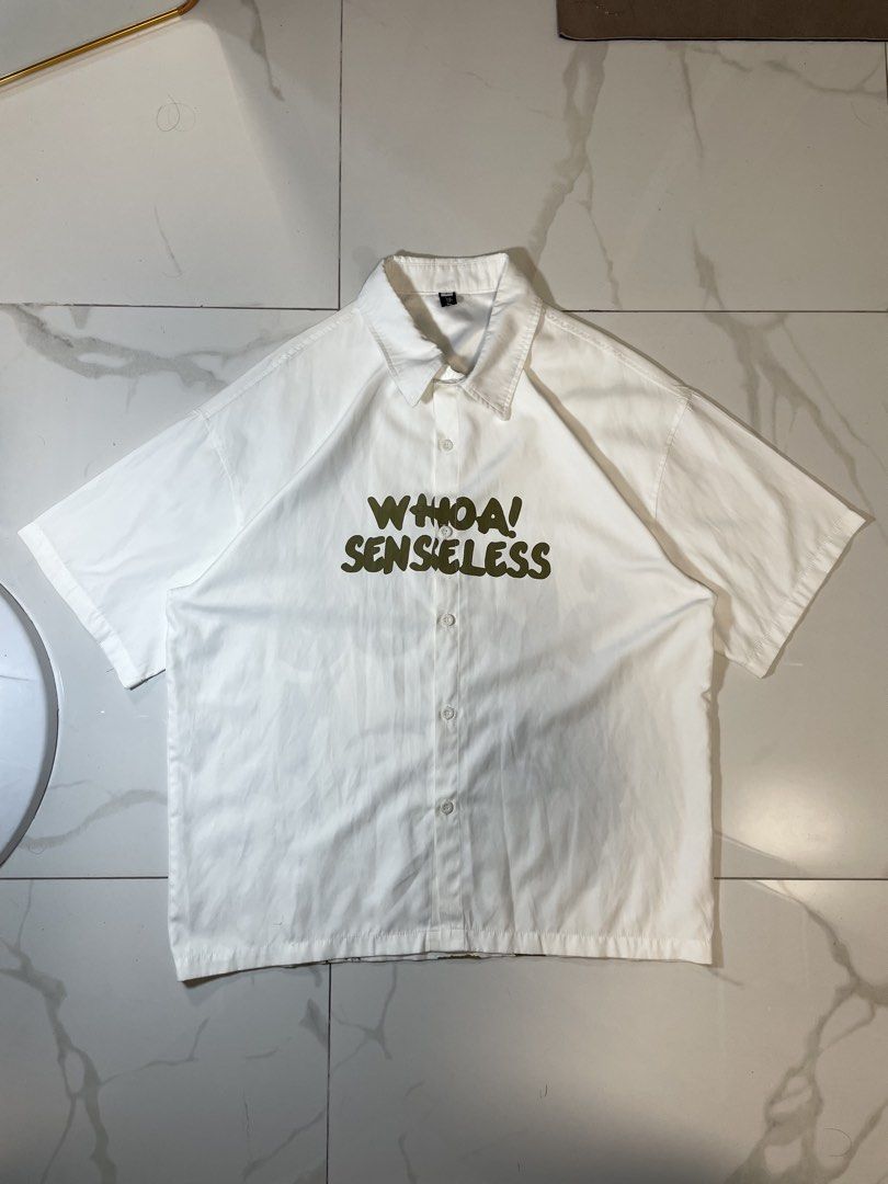Senseless Polo (Category: Tshirts & Polo Shirts ) located in Caloocan City. Submitted by iannacino (Listing ID 1466931573, Image 3). Description: Senseless Polo 22x27 Large on tag color: off white issue: minimal stain 249 +sf .