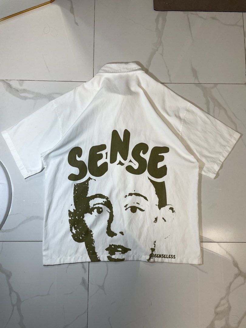 Senseless Polo (Category: Tshirts & Polo Shirts ) located in Caloocan City. Submitted by iannacino (Listing ID 1466931573, Image 1). Description: Senseless Polo 22x27 Large on tag color: off white issue: minimal stain 249 +sf .