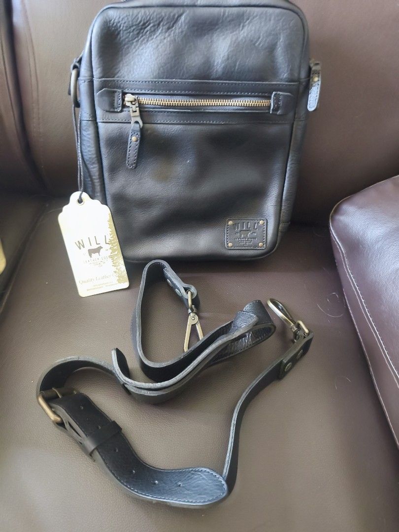 Will Leather Goods All Leather Crossbody Bag (Category: Sling Bags) located in Muntinlupa City. Submitted by silent_mute (Listing ID 1466858466, Image 2). Description: Approx 11" H x 9"L x 3"W Gcash/BPI.