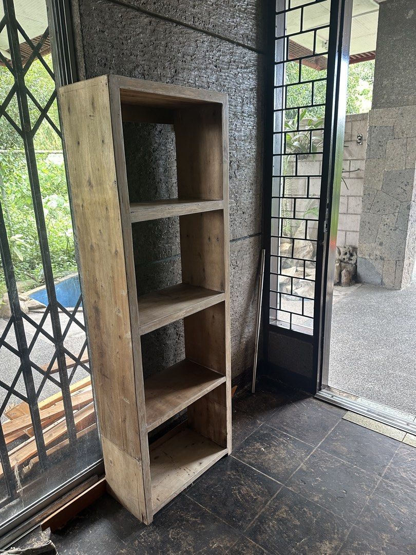 Wooden Book Shelf (Category: Shelves, Cabinets & Racks) located in Rizal. Submitted by belladez (Listing ID 1466936755, Image 2). Description: Tall wooden bookcase In good condition L 52 W 25.5 H 156 .