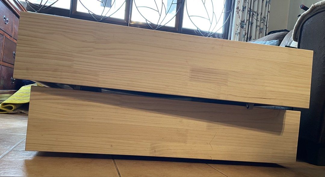 Wooden Storage Boxes with Wheels (Category: Storage Boxes & Baskets) located in Taguig. Submitted by neko_mom_of (Listing ID 1466882316, Image 1). Description: Brand: IKEA Glamberget 2 bed storage boxes and 2 trays made of solid pine wood Price: Option 1: ₱3,500 for the two storage boxes and two trays Option 2: ₱2,000 for one storage box and one tray Mode of Payment: GCash How to get the item: Option 1: Pick up at Acacia Estates, Taguig City, Met