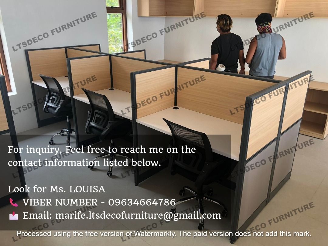 workstation tables customized office partitions (Category: Office Furniture & Fixtures) located in Caloocan City. Submitted by sandy.furniture (Listing ID 1466777493, Image 2). Description: 👉Are you looking for WORKSTATION, MODULAR CUBICLES OFFICE PARTITION, and OFFICE FURNITURE SUPPLIER? LTSDECO Furniture, is direct supplier, manufacturer, and trusted provider of high quality, affordable and durable modular office divider partition, home and of