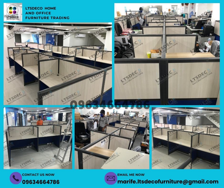 workstation tables modular office partition customized (Category: Office Furniture & Fixtures) located in Quezon City. Submitted by lailace (Listing ID 1466862564, Image 3). Description: 👉Are you looking for WORKSTATION, MODULAR CUBICLES OFFICE PARTITION, and OFFICE FURNITURE SUPPLIER? LTSDECO Furniture, is direct supplier, manufacturer, and trusted provider of high quality, affordable and durable modular office divider partition, home and offic