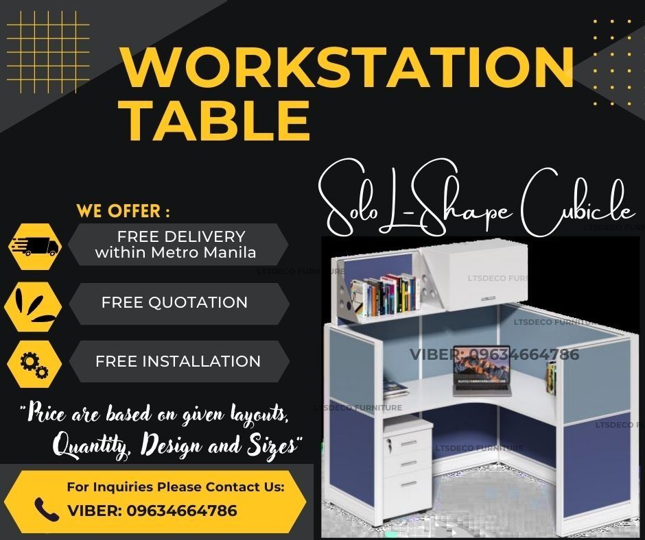 workstation tables modular office partitions (Category: Office Furniture & Fixtures) located in Quezon City. Submitted by lailace (Listing ID 1466864421, Image 3). Description: 👉Are you looking for WORKSTATION, MODULAR CUBICLES OFFICE PARTITION, and OFFICE FURNITURE SUPPLIER? LTSDECO Furniture, is direct supplier, manufacturer, and trusted provider of high quality, affordable and durable modular office divider partition, home and office furnitur