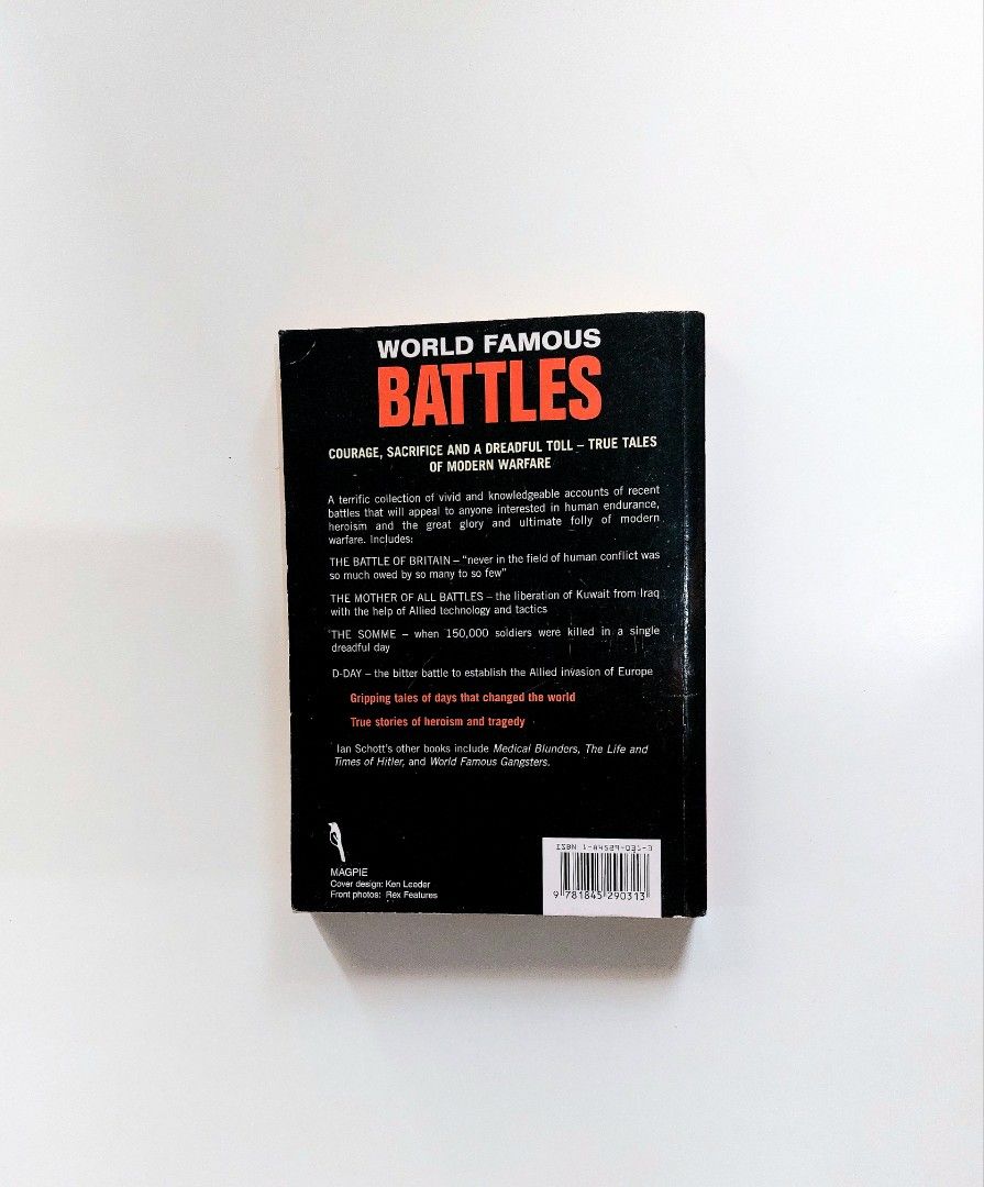 World Famous Battles by Ian Schott (Category: Storybooks) located in Tanauan. Submitted by solanaclassics (Listing ID 1466888123, Image 2). Description: 📚 major bookshelf clean out / clearance sale ~ — RFS: decluttering my bookshelves and switching to digital books — MOP: Gcash | fast shipping *feel free to send a message if you wish to negotiate the price :).