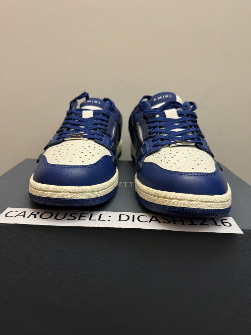 WTS ✅全新現貨 Amiri Leather Blue White Low Sneakers （分類：波鞋）位於 Hong Kong。 由 dicash1216 提交（商品編號 1466895635，圖片 2）。簡介： WTS Amiri Leather Blue White Low Sneakers 100% REAL & BRAND NEW WITH BOX. ✅全新現貨 Size: 43 / 44 / 45. 💰💰💰HKD2800 / 1. 只售不換，面交互就或順豐到付. 。