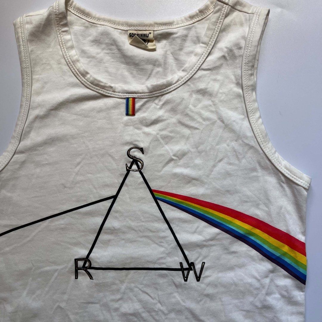 y2k pink floyd inspired white tank top (Category: Shirts) located in Guagua. Submitted by jloww.08 (Listing ID 1466838504, Image 2). Description: dm dor deets.