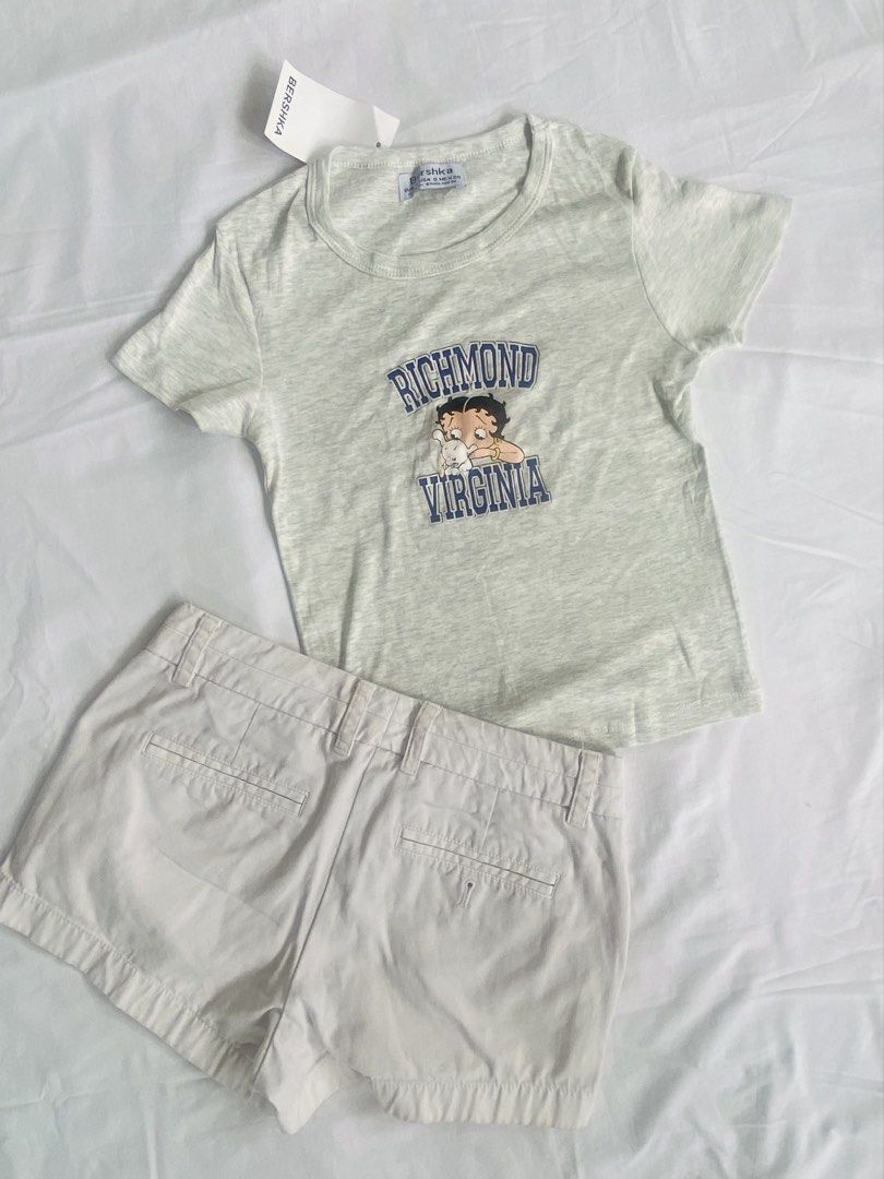 Y2k Set (Category: Shirts) located in Tumauini. Submitted by bihisbyme (Listing ID 1466885078, Image 3). Description: 🛒Set 01 Sizes: Top - small on tag but can fit upto med body frame Bottom - waist:30 inches; length:10 inches (low waist type) Issue: Top - none, brand new Bottom - thrift, not visible stain Prices: ₱250 Happy shopping!! 🛒 🛍️ Follow us on IG @bihis_co for freebies..