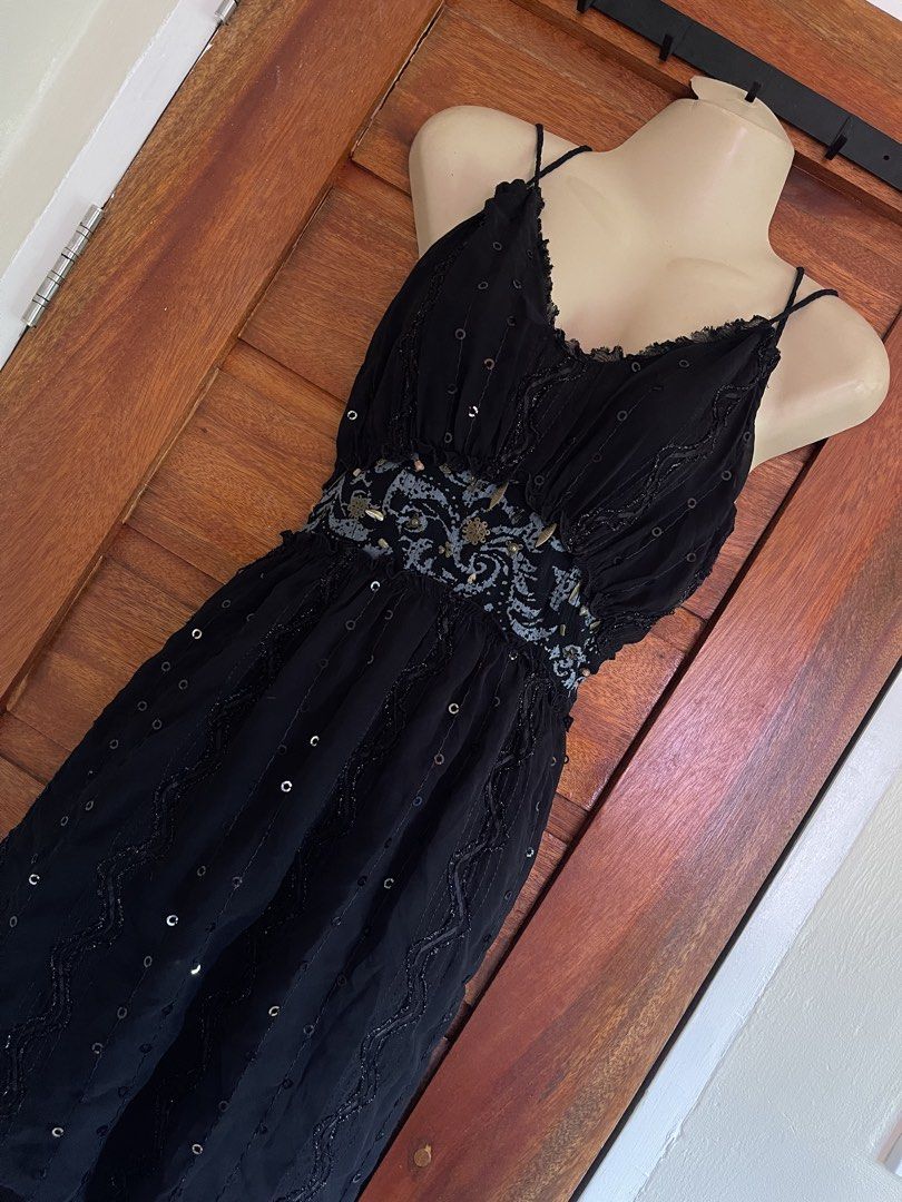Y2K Whimsygoth Cami Dress (Category: Dresses) located in Baler. Submitted by declutterwithrhys (Listing ID 1466875041, Image 3). Description: FOR SALE (PLEASE MAKE READING A HABIT) WHIMSYGOTH CAMI BEADED SILK DRESS COLOR BLACK SIZE LARGE ON TAG BEST FIT SIZE MEDIUM BODY FRAME COLOR RATE 9/10 IN EXCELLENT CONDITION NO ISSUE WITH INNER LINING KINDLY CHECK THE PHOTOS FOR THE COMPLETE DETAILS NEED WASH ONLY WITH SIDE ZIPPER COLOR MAY VARY DUE TO LIGH